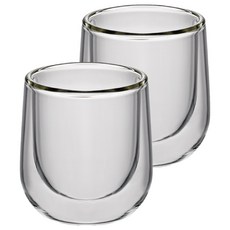 kela 雙層玻璃濃縮咖啡杯 60ml, 灰透明色, 2個