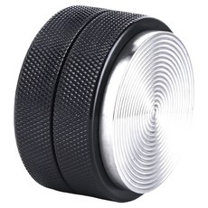 l-beans 3葉4葉款 不鏽鋼布粉器/咖啡壓粉錘/布粉錘/布粉器螺紋底 可調節高度 51mm, 1個, 黑色