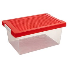 La Moare組裝積木積木多功能收納箱, 01紅色, 1個