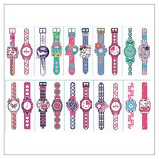 gelluna 夜光彩色可愛手腕手錶圖案 身體彩繪紋身貼紙 10件組, 1套, T-259 B款