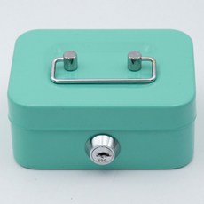 쿠쏘 미니 자물쇠 박스 금고 수납함 휴대용, 사파이어 그린