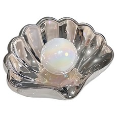 橡合杉 陶瓷貝殼肥皂盒, 1個, 銀色