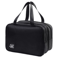 DIBLIC 雙層口袋乾濕分離游泳沐浴包, 黑色