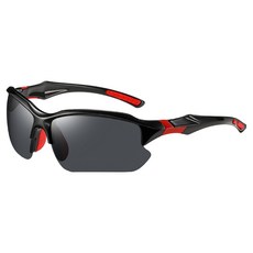 Taminayo 簡潔偏光運動太陽眼鏡, 1個, 黑紅色(鏡框)