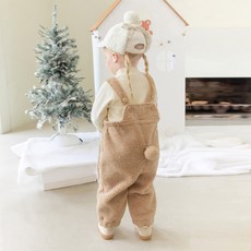 mollimelli 圓滾滾小熊刷毛連身褲