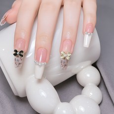 잇템샵 롱 숏 디자인 컬렉션 프렌치 네일팁, 빈텔, 1개