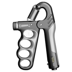 MPENI 可調節強度計數握力器, 黑色, 1個