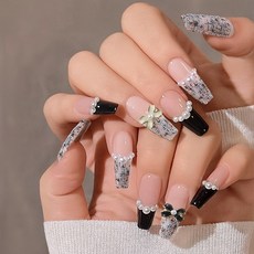 잇템샵 롱 숏 디자인 컬렉션 프렌치 네일팁, 라메르, 1개