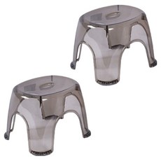 피어니스트 투명 컬러 원형 욕실의자 2p, 그레이