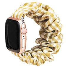 Women's 9999髮捲髮帶, 格紋芥末黃