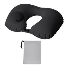 出國必備冰絲涼感按壓頸枕 附收納袋, 黑色