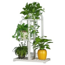 Othem室內客廳花盆置物架整理架, 3層, 白色