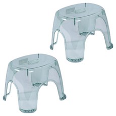 PEONIST 透明彩色圓形浴室椅 2入, 藍色