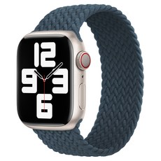 우먼스9999 애플워치 호환 브레이드 솔로루프 패브릭 스트랩 밴드 L, 차콜, 1개