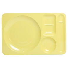 LIVING MATE 韓國製美耐皿團體膳食標準型西式餐盤, 1個, 粉彩黃