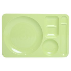 LIVING MATE 韓國製美耐皿團體膳食標準型西式餐盤, 1個, 粉彩淺綠