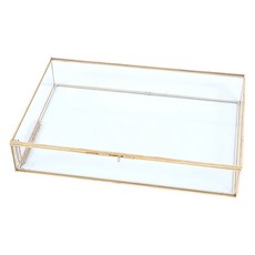 LivingWorks 金色框架多用途飾品小物整理收納盒 超大型 30cm, 1個, 混合顏色