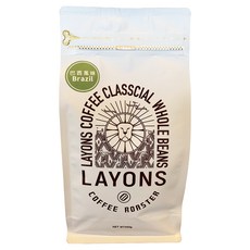 LAYONS COFFEE 雷恩獅咖啡 經典系列 咖啡豆 巴西風味, 1個, 全豆咖啡(未研磨), 450g