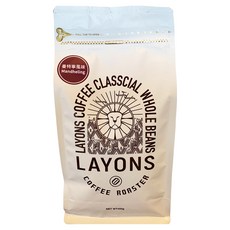 LAYONS COFFEE 雷恩獅咖啡 經典系列 咖啡豆 曼特寧風味, 1個, 450g, 全豆咖啡（未研磨）