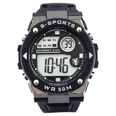 Soyo Sanghoe 休閒 學生 軍人 防水 電子 運動手錶, 黑色, 1個
