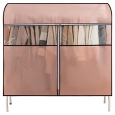 Masyato 整潔收納透明衣架防塵套 粉紅色, 1個, 1入