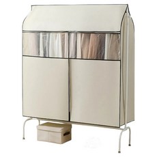 MASHATU 整潔收納透明可視衣架防塵套 米色, 1個, 1入