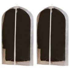 Mashatu 拉鍊式不織布衣物防塵套 白色, 2個, 1入