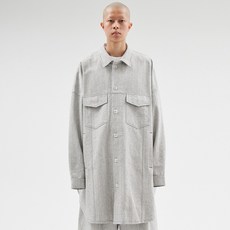 AJOBYAJO Denim Oversized Shirt Jacket White AJ242OT003WH