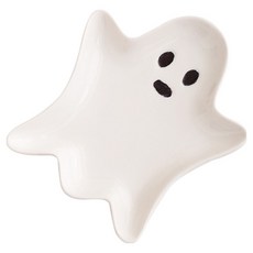 眼鼻口 幽靈陶瓷飾品盤 BRP1191, 白色