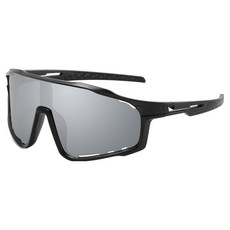 Taminayo 便利運動太陽眼鏡, 1個, 黑色鏡框 + 白色水銀