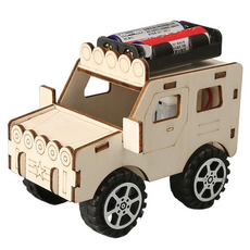 넥트론 과학실험 DIY 조립 키트 STEAM 교육 목재 모형 자동차 비행기 세트 지프 300 x 200 x 100 mm, 1개