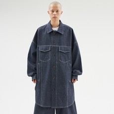 AJOBYAJO Recycled Denim Oversized Shirt Jacket AJ242OT004