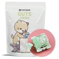 MONSTARGEAR MONSTARGEAR FEKER 鵝卵石機械式鍵盤 熱插拔 原廠潤滑軸 100入, 單一商品, 薄荷, 製造商軸