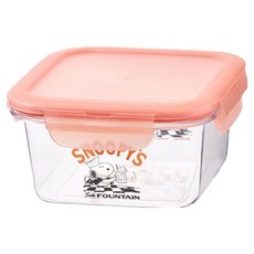 LocknLock 樂扣樂扣 Snoopy史努比方形餐桌用密封罐, 1個, 580ml