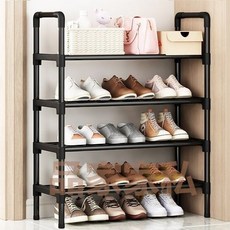 Soso House 超簡易組裝鞋架 60cm, 黑色, 4層