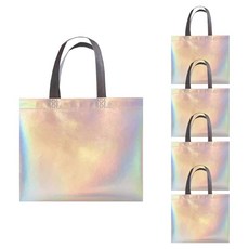 투코비 홀로그램 부직포 쇼핑백, 혼합색상, 5개