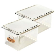 Real Picky 黏貼式棉花棒化妝品收納盒, 2個, 透明