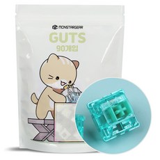 MONSTARGEAR Outemu 翡翠 Jade 鵝卵石 機械式鍵盤軸 熱插拔 更換 潤滑 軸體 90入, 單一商品, 單一顏色, 製造商軸