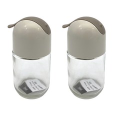 小倆口居家 按壓式玻璃調味罐 KLB1942 灰色, 2個, 100ml