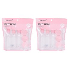 SOUYOO SPACE 旅行輕便簡約彩色分裝瓶組, 粉紅色, 2套