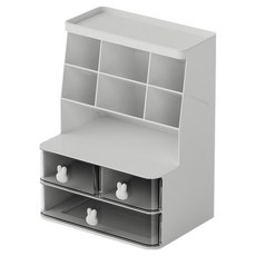 Mabso Shop 兔子髮圈 髮夾 辦公用品 多用途整理收納盒 BRP1186, 1個, 白色