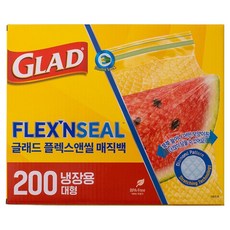 GLAD 佳能 FLEX'N SEAL 可伸展大容量冷藏夾鏈袋, 200入, 大(L), 1個