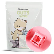 MONSTARGEAR HMX 鵝卵石機械式鍵盤軸 熱插拔替換潤滑軸體 100顆, 線性軸, 單一商品, 粉紅豬