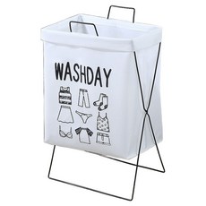 Ttanitaeni 可折疊亞麻洗衣籃 洗衣物分類箱 不織布 WASHDAY 洗衣籃, 混合色