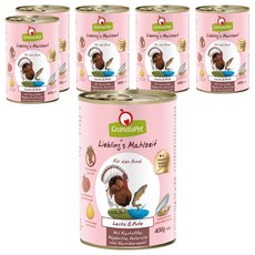 GranataPet 葛蕾特 利布靈無穀主食罐系列 狗罐 6號, 鮭魚 + 火雞 + 馬鈴薯, 400g, 6個