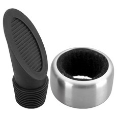 ibili Bar 防滴酒環 + 矽膠瓶塞, 1個, 黑色 + 銀色