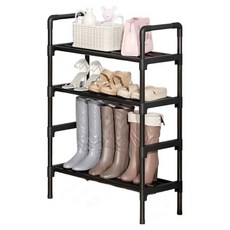 Soso House 玄關縫隙鞋櫃整理架 4層 45cm, 1個, 黑色