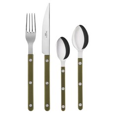 SABRE PARIS BISTROT 主餐4件組 水晶 亮面, 1套, 橄欖綠, 主餐湯匙 + 主餐叉 + 主餐刀 + 茶匙