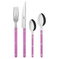 SABRE PARIS BISTROT 主餐4件組 水晶 亮面, 1套, 桃紅色, 主餐湯匙 + 主餐叉 + 主餐刀 + 茶匙