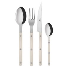 SABRE PARIS BISTROT 主餐4件組 水晶 亮面, 1套, 珍珠雪白, 主餐湯匙 + 主餐叉 + 主餐刀 + 茶匙